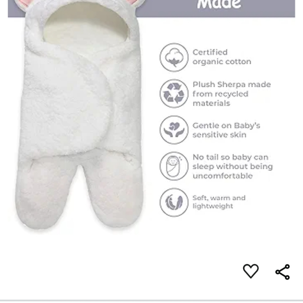 Jam Naturals Fuzzy bear wrap for infants